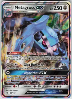 Pokemon Metagross GX 85/145 SM - Guardians Rising Ultra Rare NM - Image 1
