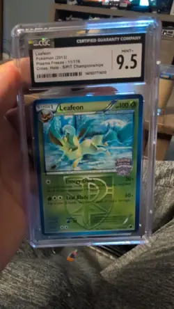 2013 Pokemon Leafeon Plasma Freeze 11/116 Cross Holo SPT Championships CGC 9 - Image 3