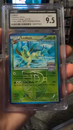 2013 Pokemon Leafeon Plasma Freeze 11/116 Cross Holo SPT Championships CGC 9 - Image 4