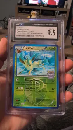 2013 Pokemon Leafeon Plasma Freeze 11/116 Cross Holo SPT Championships CGC 9 - Image 5