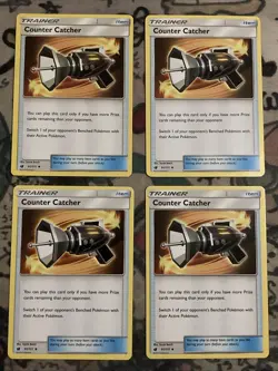 4x Counter Catcher 91/111 Sun & Moon Crimson Invasion Pokemon TCG Playset - Image 1