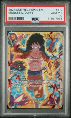 2024 ONE PIECE OP09-EMPERORS IN THE NEW WORLD #119 MONKEY D. LUFFY PSA 10 - Image 1