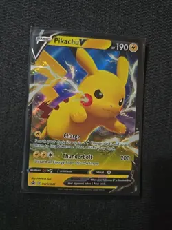 Pikachu V SWSH061 Sword & Shield Black Star Promo Holo Pokemon Card LP+ - Image 1