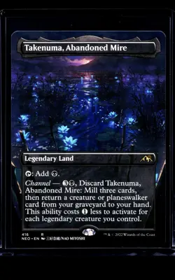 MTG Magic The Gathering NEO Neon Dynasty Borderless #416 Takenuma Abandoned Mire - Image 1