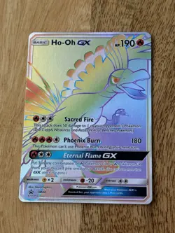Pokemon TCG HO-OH GX Sun & Moon Sm80 Promo Rainbow Foil NM - Image 1