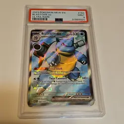 Pokemon Blastoise ex Ultra Rare Full Art Holo 184/165 151 PSA 9 2023 - Image 1