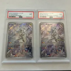 2025 POKEMON JTG EN-JOURNEY TOGETHER #167 N'S RESHIRAM NON-STAMP/STAMP PSA 9 SET - Image 2