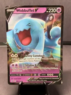 Pokemon TCG Wobbuffet V 086/202 Sword & Shield Base Set Ultra Rare Holo NM/M - Image 1