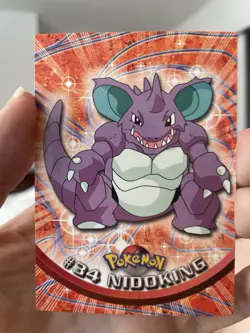 1999 Pokemon TV Animation Series #34 Nidoking Blue Logo - Near Mint - Image 1