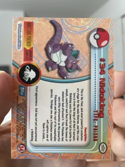 1999 Pokemon TV Animation Series #34 Nidoking Blue Logo - Near Mint - Image 2