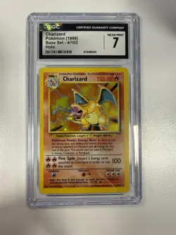 🔥1999📈 Pokemon TCG Charizard Base Set Holo Rare Card 4/102 CGC 7 - Image 1