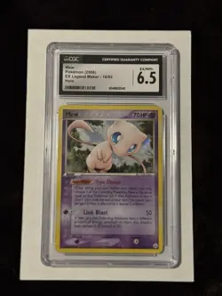 Pokemon Mew TCG Holo Rare Card 10/92 EX Legend Maker CGC 6.5 - Image 1