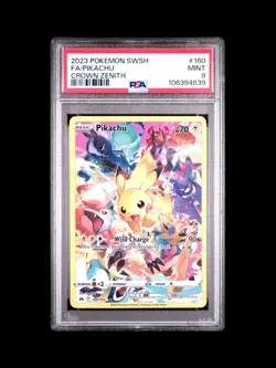 Pokemon TCG Pikachu Crown Zenith Holo Card 160/159 PSA 9 Secret Rare - Image 1
