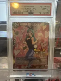 Dragon Ball Super Card Game Bulma The Bunny Girl 2021 Vault Fest Stamp PSA 10 - Image 1