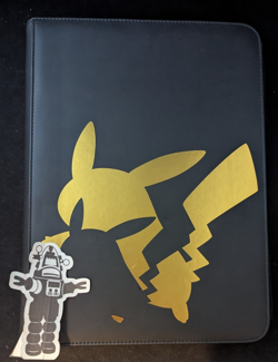 Pokemon Pikachu Ultra Pro Zipper Binder w/ Gold Leatherette 9 Pocket 360 Cards - Image 1