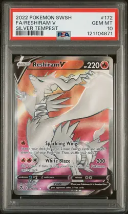 Pokemon Reshiram V Full Art 172/195 Silver Tempest PSA 10 - Image 3