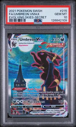 2021 POKEMON SWORD & SHIELD EVOLVING SKIES SECRET FULL ART/UMBREON VMAX PSA 10 - Image 1