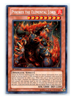 Pyrorex the Elemental Lord - CBLZ-EN040 - Secret Rare - 1st Edition Yugioh - Image 1