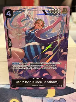 One Piece Mr.2.Bon.Kurei (Bentham) (Alt. Art) The Azure Sea's Seven OP14-091 SR - Image 1