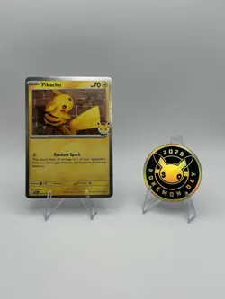Pikachu (Pokemon Day 2026) 051/162 Pokemon TCG Card (Holo) NM + Promo Coin - Image 1
