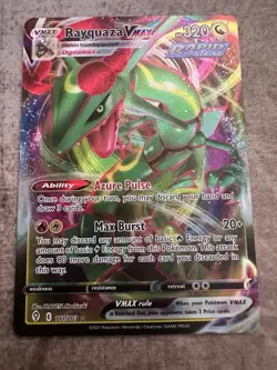 Pokemon TCG Rayquaza VMAX Holo Ultra Rare Card Evolving Skies 111/203 - Image 1