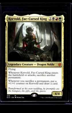 2019 MTG Magic The Gathering ELD Throne of Eldraine #329 Korvold Fae-Cursed King - Image 1
