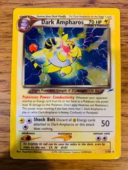 Dark Ampharos (1/105) Holo Neo Destiny Set Pokemon Card! FREE P&P! - Image 1