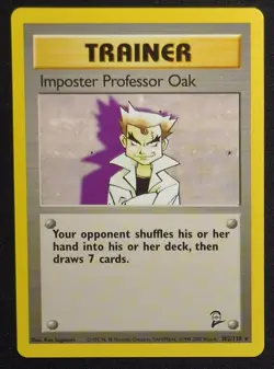 Imposter Professor Oak 102/130 Base Set 2 Pokemon Card - Image 1