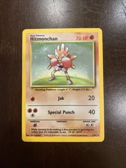 Hitmonchan 007/102 Holo Rare Base Set Pokemon Card - Image 1