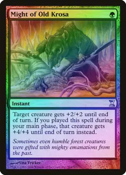 Might of Old Krosa FOIL Time Spiral PLD Green Uncommon MAGIC CARD ABUGames - Image 1