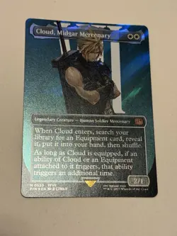 Cloud, Midgar Mercenary (Borderless) (Surge Foil) Final Fantasy Foil - Image 1