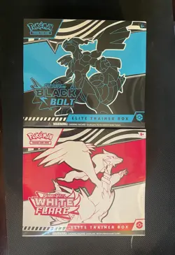 BRAND NEW SEALED Pokemon Black Bolt And White Flare ETBs Set Of Two - Image 1