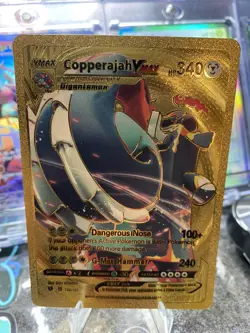 Copperajah VMAX Gold Foil Fan Art Vinyl Textured Collector Pokemon Card - Image 1