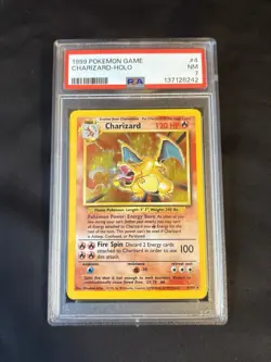 Pokemon Base Set Charizard Holo Card 4/102 1999 PSA 7 NM Authentic Graded - Image 1