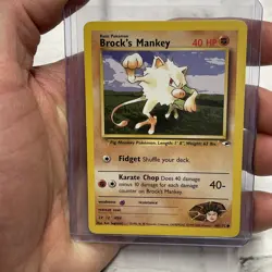 Pokemon Gym Heroes Card 68/132 Brock's Mankey Nintendo Vintage Common WOTC MP+ - Image 1