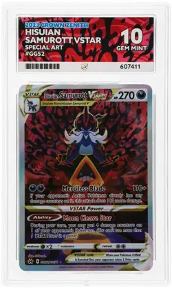 ACE 10 Hisuian Samurott VSTAR GG52 Crown Zenith Holo Pokemon Card - Gem Mint - Image 1