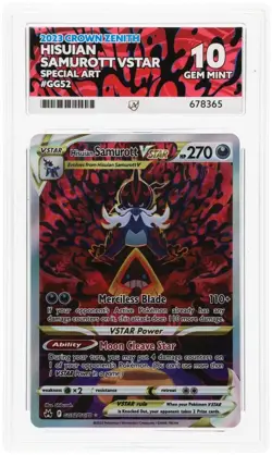 ACE 10 Hisuian Samurott VSTAR GG52 Crown Zenith Holo Pokemon Card - Gem Mint - Image 3