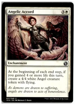 MTG Angelic Accord - Iconic Masters Misprint Moderately Played English - Image 1