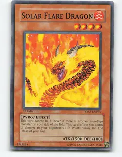 Solar Flare Dragon #SD3-EN008 1st Edition Yugioh Card - Image 1