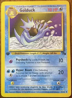 Pokemon TCG Golduck Fossil 1st Edition Uncommon Card 35/62 - Image 1