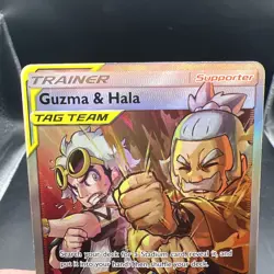 Pokemon Guzma Hala Cosmic Eclipse TCG Full Art Holo Card 229/236 - Image 3