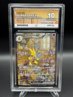 Pokemon TCG Alakazam EX 201/165 Scarlet & Violet 151 Card Ace 10 SUBGRADES - Image 1