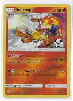 Infernape 23/156 Reverse Holo Stamped League Promo Ultra Prism Pokemon TCG NM - Image 1