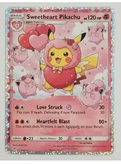 Pokemon SWEETHEART PIKACHU Trading Card Glossy Limited Valentines Edition 2026 - Image 1