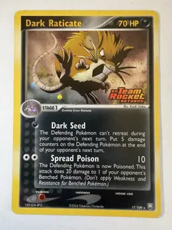 Pokemon TCG Dark Raticate Team Rocket Returns 17/109 Reverse Holo Rare 70 HP - Image 1