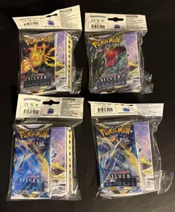 X4 Pokemon TCG Mini Portfolio Sword Shield Silver Tempest + 1 Booster Pack New - Image 1