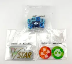 Pokemon TCG - VSTAR Acrylic Token Marker, Damage Counters & Dice Blue - New - Image 1