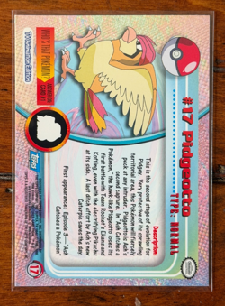 1999 Topps Pokemon Pidgeotto #17 TV Animation Edition Holo Foil Blue Logo - Image 2