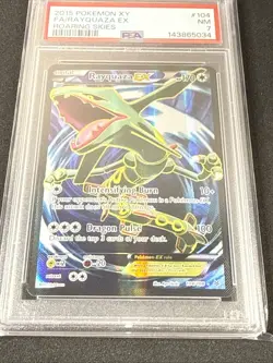 2015 Pokemon Rayquaza EX Full Art Holo Roaring Skies 104/108 - PSA 7 - NM - Image 2