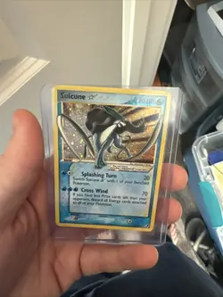 2005 Pokemon Suicune Gold Star Holo #115 EX Unseen Forces English - Image 2